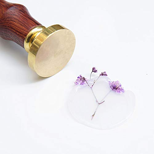 UNIQOOO Arts & Crafts - Sello redondo de cera para invitaciones de boda, cabeza de latón macizo sin grabado, perfecto para invitaciones, sobres, caracoles, envoltorio de regalo, proyectos de bricolaje
