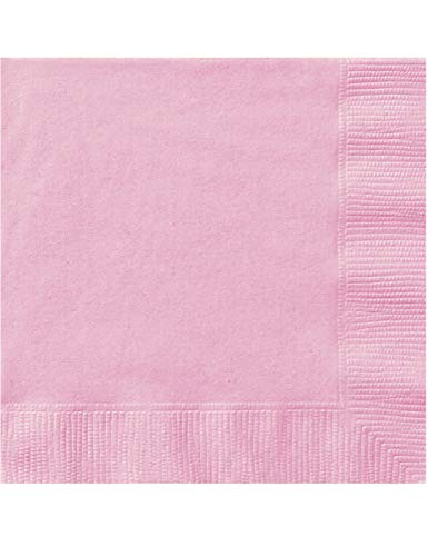 Unique Party- Paquete de 50 servilletas de papel, Color rosa claro, 16.5 cm (30875)