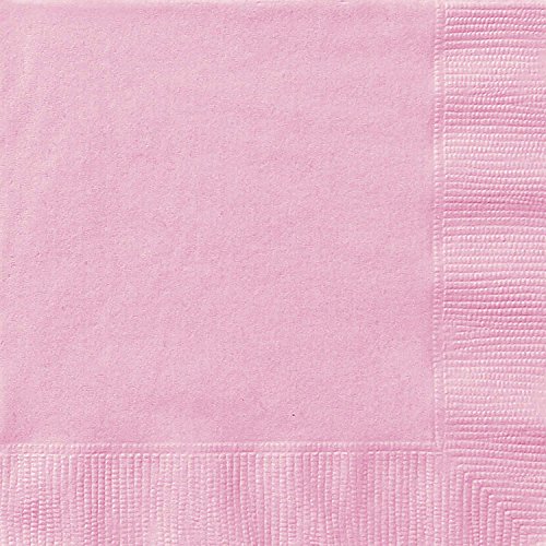 Unique Party- Paquete de 50 servilletas de papel, Color rosa claro, 16.5 cm (30875)