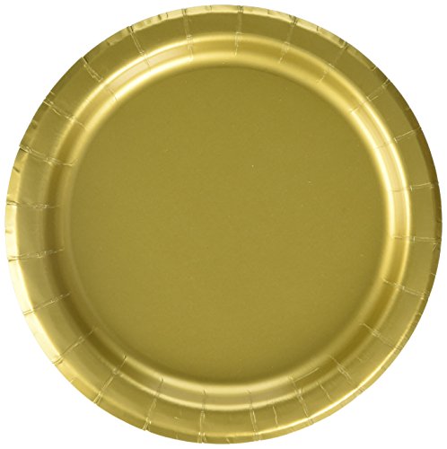 Unique Party - Platos de Papel - 17.1 cm - Oro - Paquete de 20 (33244)