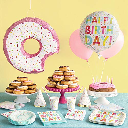 Unique Party - Platos de Papel - 18 cm - Diseño de Fiesta de Donas - Paquete de 8 (72584)