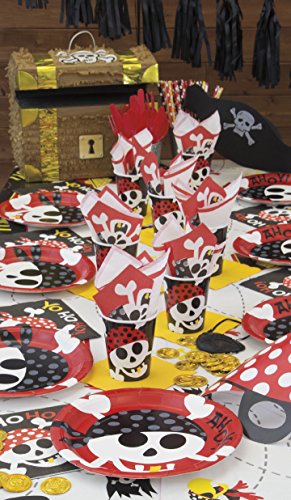 Unique Party- Platos de Papel Fiesta Pirata, 8 Unidades (40495)
