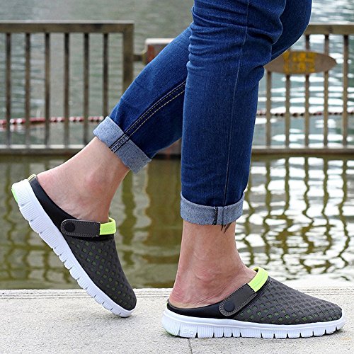 Unisex Hombres Mujeres Zuecos Zapatillas de Playa Respirable Malla Ahueca hacia Fuera Las Sandalias Zapatos Vernano