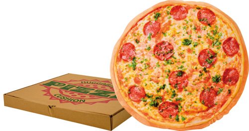 United Labels 0118500 - Cojín con diseño de pizza (diámetro 40 cm)