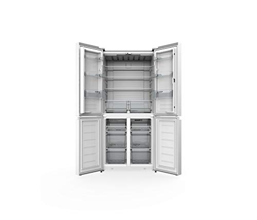 UNIVERSALBLUE | Frigorífico Americano 4 Puertas Inox | No Frost | Eficiencia Energética A+ | Capacidad Total 482L | Congelador | Sistema Silencioso