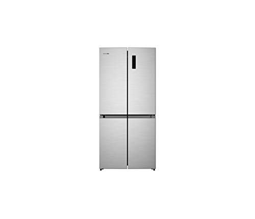 UNIVERSALBLUE | Frigorífico Americano 4 Puertas Inox | No Frost | Eficiencia Energética A+ | Capacidad Total 482L | Congelador | Sistema Silencioso
