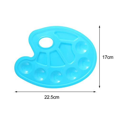 upain 4 Piezas Paleta de Pintura de Plástico Bandeja de Pinturas con Orificio para el Pulgar para Pintura Acrílica Acuarela Pintura al óleo Blanco Rosa Verde Azul