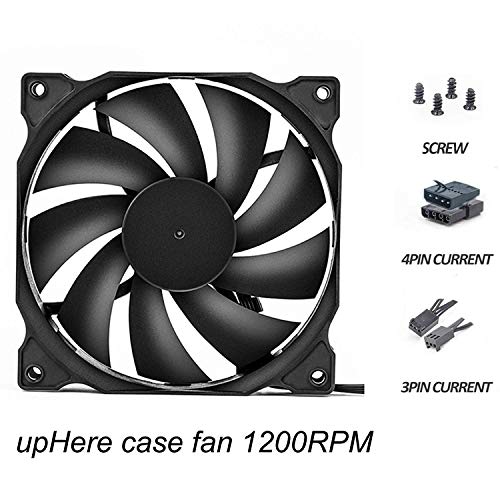 upHere 120mm Ventilador para ordenador -  Ventilador de PC silencioso 3 Pack (Negro)12BK3-3