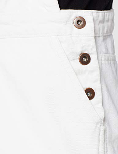 Urban Classics Ladies Short Dungaree Petos, Blanco (White 220), S para Mujer