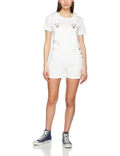 Urban Classics Ladies Short Dungaree Petos, Blanco (White 220), S para Mujer