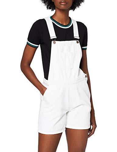 Urban Classics Ladies Short Dungaree Petos, Blanco (White 220), S para Mujer