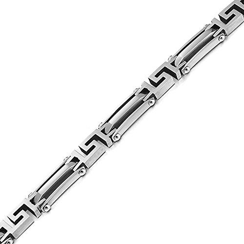 Urban Jewelry – elegante pulsera de eslabones plateados hecho de acero inoxidable 316L para caballero