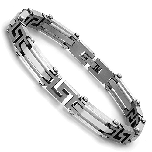 Urban Jewelry – elegante pulsera de eslabones plateados hecho de acero inoxidable 316L para caballero