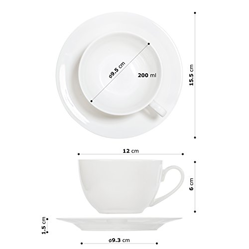 Urban Lifestyle - Juego de Tazas de café y té para 6 Personas (12 Piezas), diseño de Giovanni