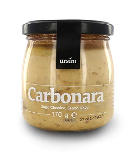 Ursini Salsa carbonara sin Huevo, Salsa Gourmet para Pasta - 170 gr (Paquete de 2 Piezas)