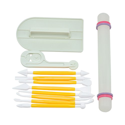 Utensilios de Repostería de Grado Alimenticio, Estecas Alisador Cortador Rodillo, Decoración de Tartas