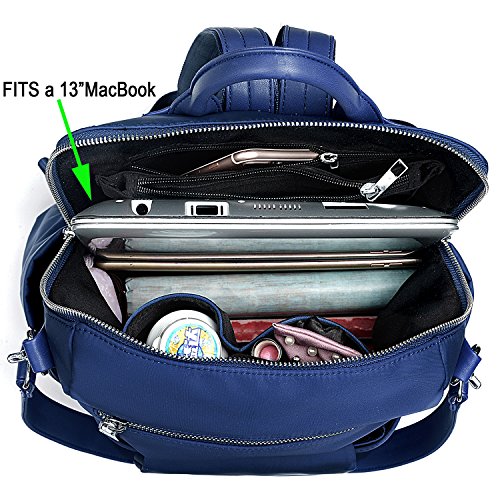UTO Mujer Mochila Monedero 3 Maneras Oxford Impermeable Paño Nylon Señoras Bolsa de Hombro Azul