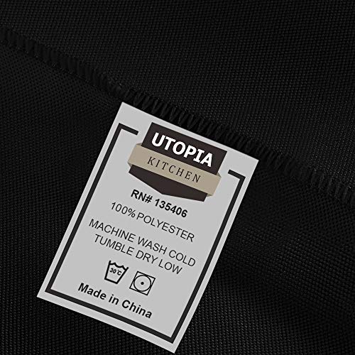 Utopia Kitchen Mantel de Poliéster - 60 x 84 Inches (152 x 214 cm) Cubierta de Mesa - Lavable a Máquina - Ideal para Fiestas, Eventos, Bodas y Restaurantes (Pack de 2, Negro)