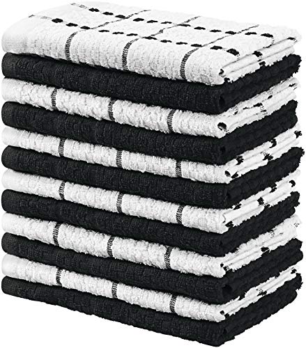 Utopia Towels - 12 Toallas de Cocina, paños de Cocina (38 x 64 cm, Blanco y Negro)