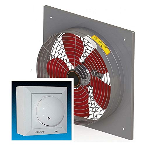 Uzman-Versand 400mm Industrial Extractor Helicoidal de pared con 500W Regulador Velocidad Ventilación Extraccion Extractor helicoidal de pared