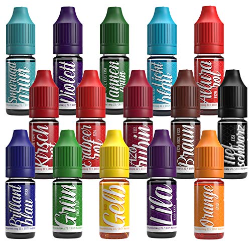 V2 Colorante alimentario de vaina extremadamente concentrado, líquido para colorear bebidas, masas, coberturas y todos los demás productos alimenticios Set 16 colores