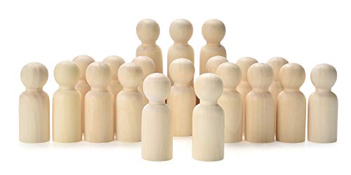 VABNEER 65mm Muñecas de Madera Muñeca sin Terminar Decorativa 20 Piezas Muñeca de Madera Peg Dolls para DIY Manualidad Decoración Artes y de Pintura (Niño)