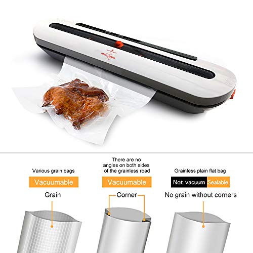 Vacío Envasado Máquina Envasadora Alimentos Conservación Almacenamiento con 10 Sellador Bolsas Húmedos Comida Frescos Automático Selladora Cortador Kitchen Comida Frescos sous vide Carne Cocción Hogar