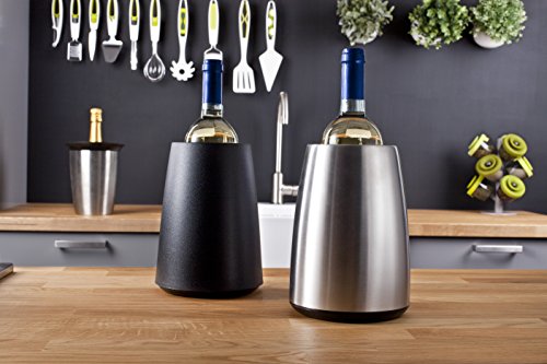 Vacu Vin Cubitera enfriadora para Vino Acero INOX, Inoxidable, Ø 14,5 cm, 20.5 cm