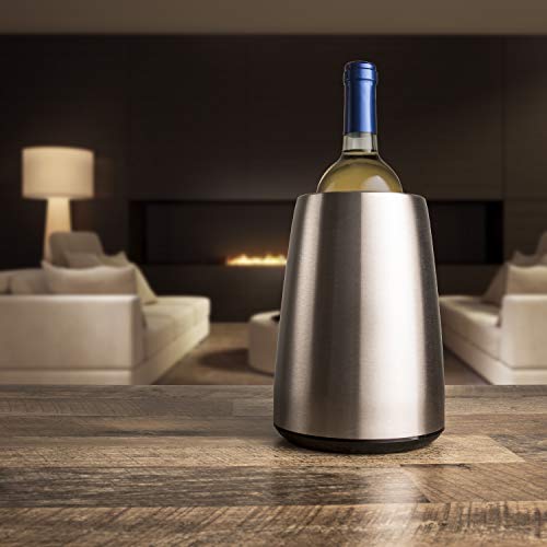 Vacu Vin Cubitera enfriadora para Vino Acero INOX, Inoxidable, Ø 14,5 cm, 20.5 cm