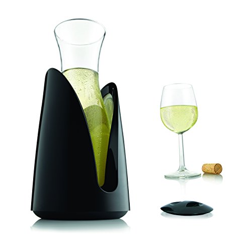 Vacu Vin Tomorrw's Kitchen 3645460-Jarra, Permite Enfriar Bebidas instantáneamente sin Hielo, Color Negro Jarra Enfriadora, Cristal, 30.2x15x15 cm