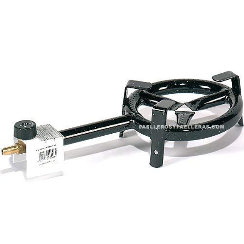 Vaello La Valenciana – Quemador paellero Gas 1 Fuego Anillo, 200 mm, Negro, 30 x 20 x 30 cm