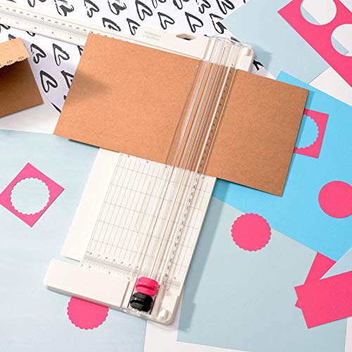 Vaessen Creative Cortadora de Papel + Base para Marcar 4.5”Â Vaes, Blanco, 30.5 X 11.4 X 2 cm