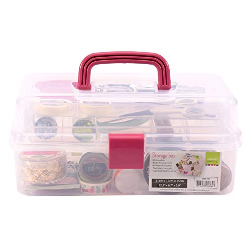 Vaessen Creative Maletín de Almacenamiento en Niveles Para Decoraciones de Scrapbook, Suministros de Fabricación de Bisutería, Accesorios de Costura, Herrramientas de Manualidades, 31 x 17 x 15 cm