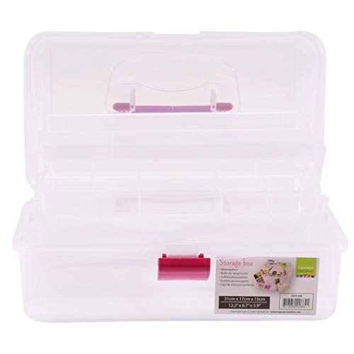 Vaessen Creative Maletín de Almacenamiento en Niveles Para Decoraciones de Scrapbook, Suministros de Fabricación de Bisutería, Accesorios de Costura, Herrramientas de Manualidades, 31 x 17 x 15 cm