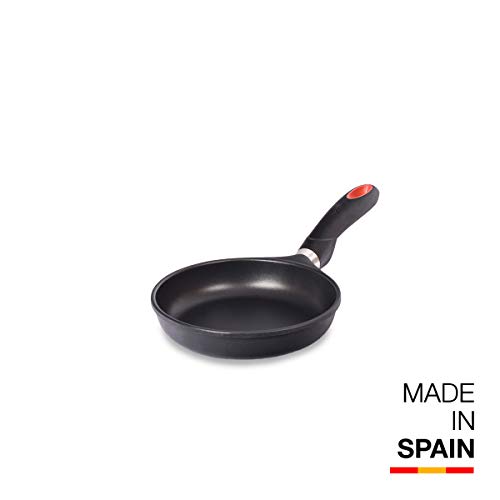 Valira Black - Sartén Premium de 18 cm hecha en España, aluminio fundido con antiadherente reforzado, apta para inducción