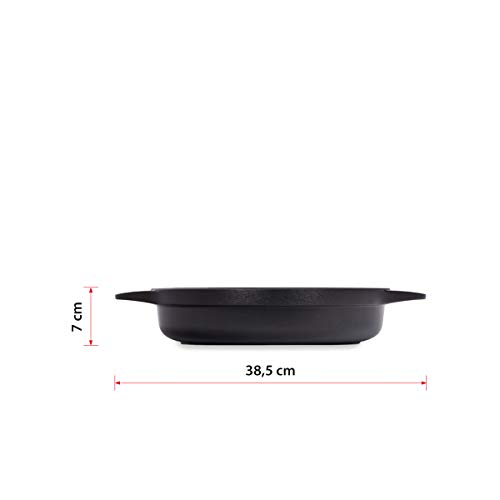 Valira Cazuelas - Cazuela Premium de 28 cm baja hecha en España, aluminio fundido con antiadherente reforzado, apta para inducción, incluye tapa y asas