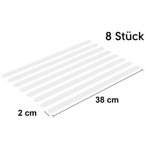 valneo 8 Cintas Antideslizantes para la Ducha y bañera Transparente para una Larga Vida de Uso - Cinta Antideslizante, Alfombrilla Antideslizante, Pegatina Antideslizante, Alfombra Antideslizante