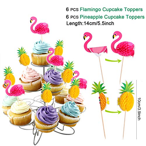 vamei 77 Piezas Aloha Hawaiano Decoración de Fiesta Verano Tropical Fiesta Aloha Banner Tropical Palm Leaves Piña Globo Cake Topper Pajas de Beber Látex Luau Fiesta Hawaiana Decoracion