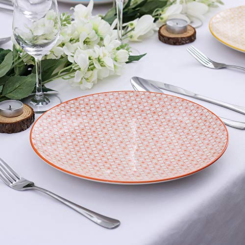 vancasso Juego de Platos 4 Piezas Vajilla de Cena Plato de Porcelana 10,5" Cena/Fruta/Plato de Ensalada (26 x 26 x 2.5 cm)
