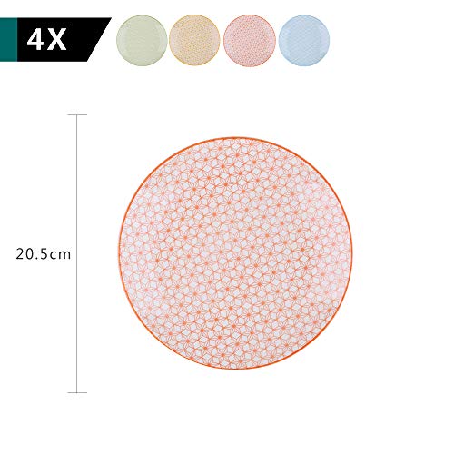 Vancasso Natsuki Plato de postre de porcelana, 4 piezas Plato de plato de pastel, Plato plano para el desayuno