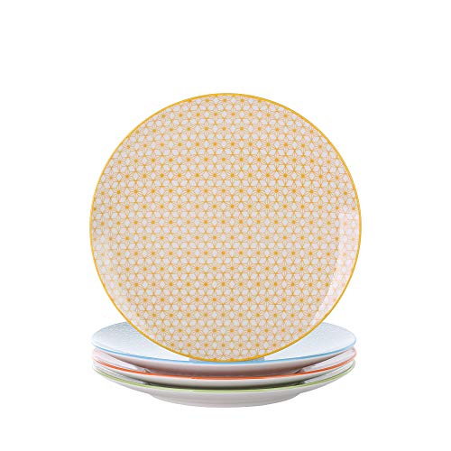Vancasso Natsuki Plato de postre de porcelana, 4 piezas Plato de plato de pastel, Plato plano para el desayuno