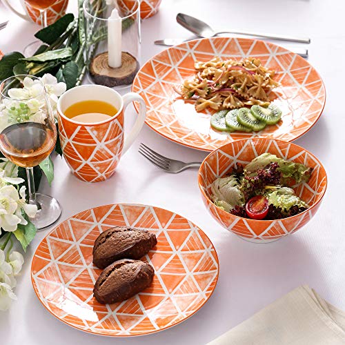 vancasso SAYUKI Juego de Vajillas 16 piezas Vajillas de Porcelana Colores Incluyen Tazas, Platos, Platos de Postre Cuencos para 4 Personas