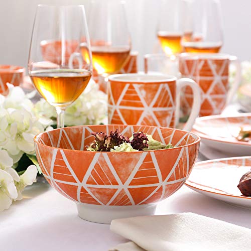 vancasso SAYUKI Juego de Vajillas 16 piezas Vajillas de Porcelana Colores Incluyen Tazas, Platos, Platos de Postre Cuencos para 4 Personas