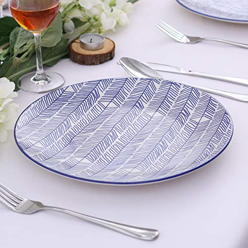 vancasso Takaki Plato Plano de 12 Piezas de Porcelana, Ø 27 cm Plato Grande para cenar, Juego de platosde Porcelana, Ø 27 cm Plato Grande para cenar, Juego de Platos Plato de Ensalada
