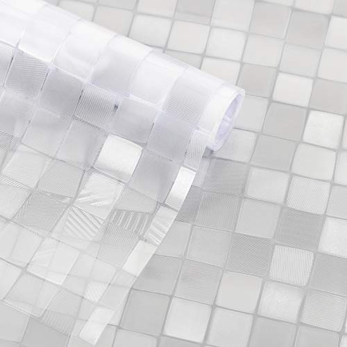 VASEN Vinilo Ventana Electroestatico Ventana Pegatina Decorativos Estampado Protector Privacidad Ventana Película NON-Adhesivo Vinilo Ventana Autoadhesivo Esmerilados Anti UV 3D Mosaico(60_x_200_cm)