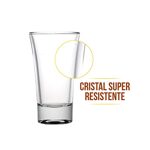 vasos cristal chupitos vasos de chupito originales para whisky, vodka, tequila set juego de vaso chupito de 60 ml de whiskey bebidas alcoholicas vidrio endurecido baratos shot glasses (6 unidades)