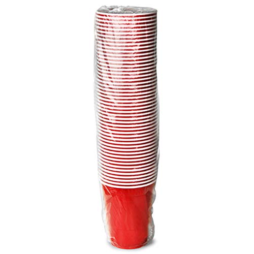 Vasos rojos americanos para fiesta 16 oz / 455ml - Pack de 50 | bar@drinkstuff Vasos rojos - Rubí, Manzana roja, Vasos de plástico - Vaso desechable, Material para fiesta, Accesorios para fiesta