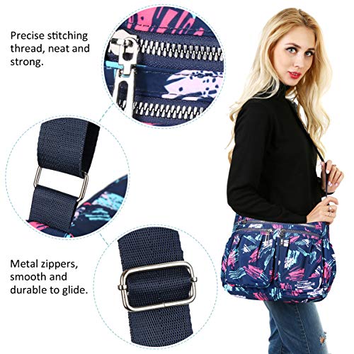 Vbiger Bolso Bandolera Mujer Grande Impermeable Nylon Bolso de Hombro Casual Bolsos de Mujer Bolso Shopper (Azul)