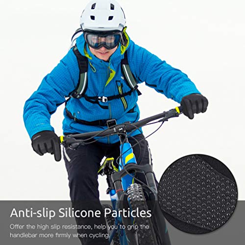VBIGER Guantes de Invierno, Guantes de Pantalla Táctil Guantes Antideslizantes Deportivos, negro (Negro, M)