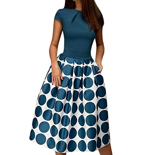 Vectry Vestidos Vestidos Mujer Casual Verano Vestidos Sexys Y Elegantes Moda Mujer 2019 Rebajas Vestidos Vestidos De Mujer Verano Vestidos De Fiesta para Comuniones Vestidos (_Azul, XL)